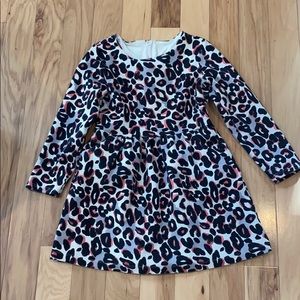Gymboree cheetah print sweatshirt like material dress w/ pockets Sz 7